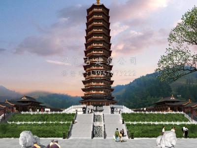 普陀山寺院万佛宝塔建筑设计方案